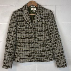 TALBOTS Green & Blue Tweed Blazer B1